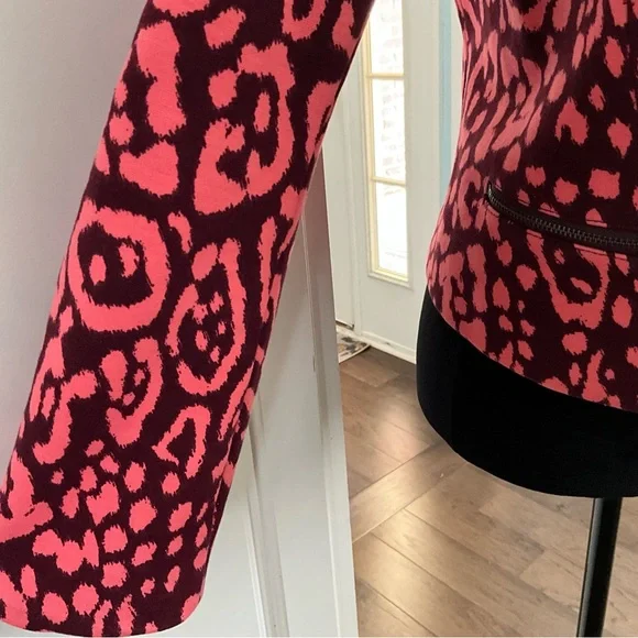 GAP Jacket Zip-Up Size 12 Jacket Burgundy & Peach Cropped Jacket - Picture 6 of 9